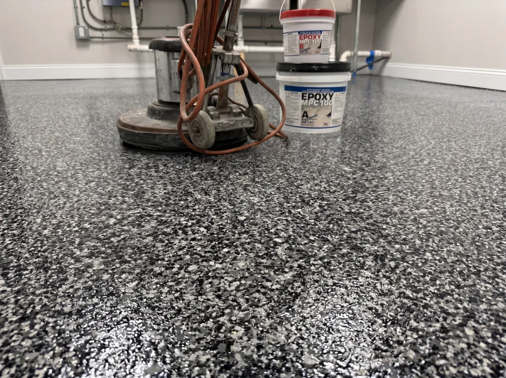 Finished epoxy garage floor by Surface Wizard in Chilliwack, BC